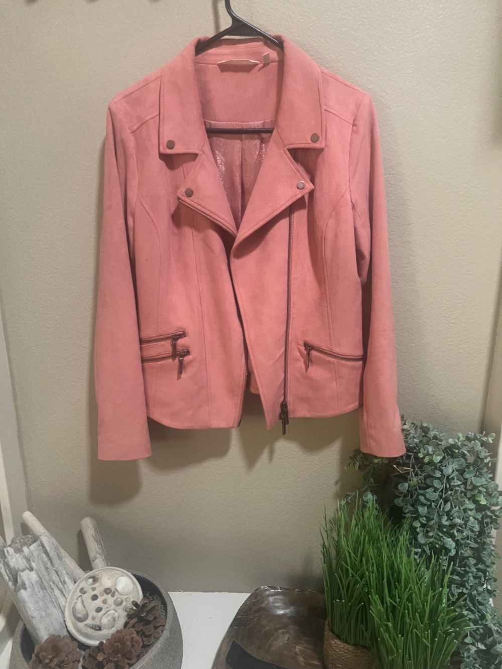 Beautiful suede like soft salmon Jacket